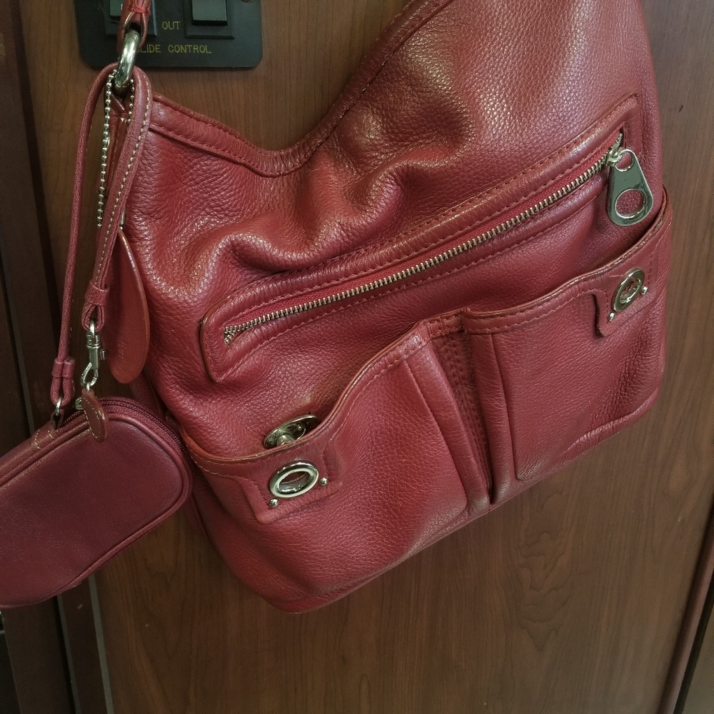Burgundy Genuine Leather Handbag